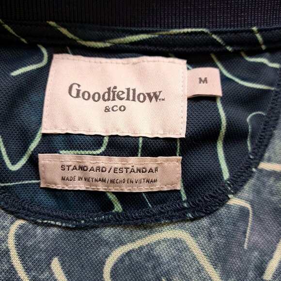 Goodfellow Geometric Print Polo T Shirt Men Size Medium - Picture 5 of 8